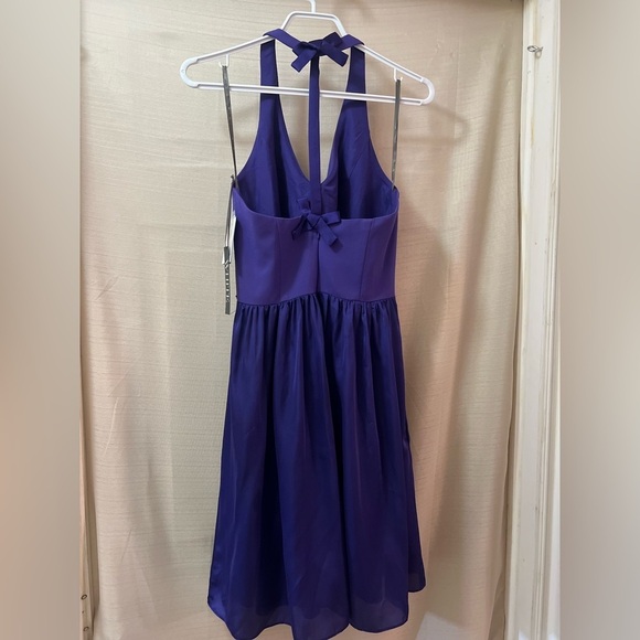White by Vera Wang purple halter dress bow detail summer fun flowy midi - Picture 5 of 10